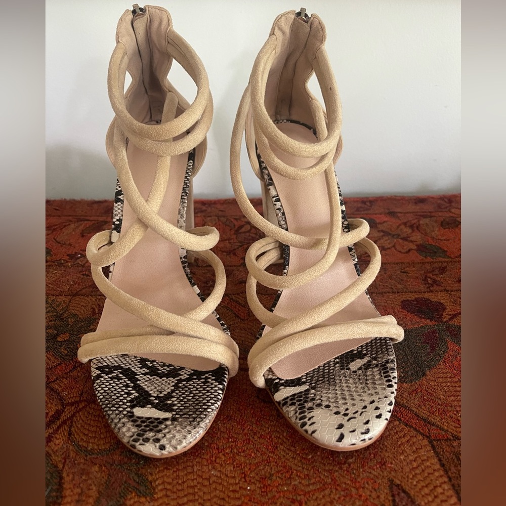 Cute heels with straps and block heel.